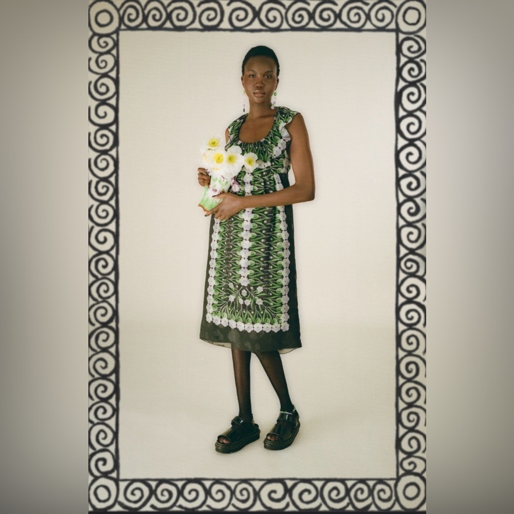 Anna Sui- Midi Floral Dress. Size S